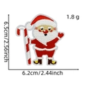 Detail of Santa Claus embroidery patch with 6.5cm height and precise stitching texture - Christmas Patch 27# (Santa with Cane)