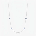 Minimalistische S925 Sterling Silber Teufelsauge Halskette mit vier blauen Anhängern - 925er Silber / Silber (RHN1368S)