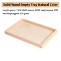Solid wood jewelry tray in natural finish measuring 35x24x3cm for necklace display - Original Wood Color Empty Tray