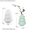 Macro view of circle ring vase silicone mold with green resin finished vase and branches - D3981-Nordic Circle Vase Mold (Small)