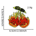Embroidered red cherry flaming patch for clothing decor with size 6.5cm 2.56inch - Cherry Patch 11# (Flame)
