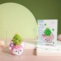 Pink fox building block succulent planter toy with cactus model, 532 pieces kit - A621 Lina Cactus / 532pcs/Box