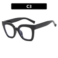 Cat eye blue light blocking glasses in C3 black and clear color block frame - Style C3 / Bright Black