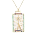 Collier tarot doré avec pendentif XVII L'Étoile et pierres précieuses colorées - L'Étoile (Blanc)