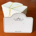 Detailed jewelry display card for earrings and necklaces, size 8.5x6cm, thick white paper - Earring Card #8 (Approx. 100Pcs)