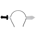 Funny cartoon arrow through head headband in black plastic with white felt details - Black & White Arrow
