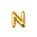 3D bubble letter N pendant in 18K gold finish with decorative sunburst engravings - Letter N (Gold)