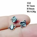 Close-up of small silver alloy lotus pendant for DIY jewelry showing 7x9mm dimensions - No.15/Spacer Bead