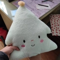 Cute light green plush star pillow with embroidered face detail and soft fabric finish - Light Green Christmas Tree