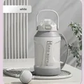 White 316 stainless steel insulated large sports bottle with handle and straw - Ivory