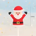 5.2cm Santa Claus cake topper made of soft silicone for Christmas party decoration - New Soft Glue Cheering Santa