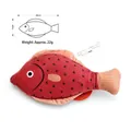 Plush red fish cat toy with catnip, 20cm size shown for small pets play and chewing - Orange Twin-wing Bream