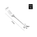 Kreative Dessertgabel aus goldfarbenem Edelstahl mit Blattgriff, 12,2 cm lang - Blatt Gabel / Silber
