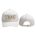 Berretto da baseball bianco WIFEY con paillettes dorate e fibbia in metallo - Regolabile / Bianco