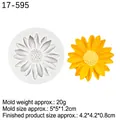 Zonnebloem siliconen mal en 4,2 cm gele fondant decoratie voor het versieren van taarten - Zonnebloem Stijl (17-595) / Grijs