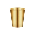 Single golden stainless steel beer cup with brushed metallic texture on white background - 304 Single Layer Cup 200ml (Gold)