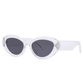 Gafas de sol barrocas de ojo de gato con montura transparente y estrellas - Transparente / Gris Oscuro