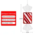 Red and white striped Christmas candy ornament made of painted PVC for tree decoration - 16cm Red Square Diagonal Stripe Candy (1 Pc)