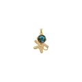 Detailed view of a gold astronaut pendant featuring white zircon inlay and galaxy pattern - Astronaut Pendant A