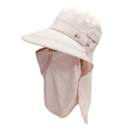 Pink ice silk sun protection hat with breathable face mask and long neck cover for women - M (56-58cm) / Pink