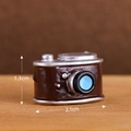 Miniature vintage brown camera resin ornament for home decor, 2.1cm width size variant - Vintage Camera