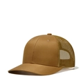 Brown trucker hat with breathable mesh panels and curved brim for outdoor sun protection - Adjustable / Biscuit + Biscuit Mesh