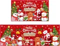 Zerbino natalizio con Babbo Natale e renne su uno sfondo rosso festivo e vivace - 40*60cm / Stile Natalizio 1