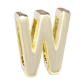 Golden 10mm alloy metal alphabet W charm for DIY jewelry bracelets and accessories - 10mm Full Drill Letter / Letter W