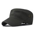 Dettaglio cappellino militare in cotone verde con occhielli di ventilazione in rame - Regolabile / Verde Militare