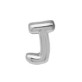Polished silver bubble letter J pendant with shiny metallic finish for DIY bracelet - Silver/Letter J