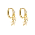 Glänzende Stern-Ohrhänger mit Zirkonia-Besatz und eleganter Goldbeschichtung für Damen - Gold