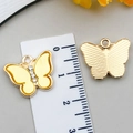 Pendentif papillon jaune en alliage avec cristal et cadre doré, largeur de 2cm - Jaune