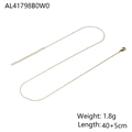Minimalist gold snake chain necklace in titanium steel with 40+5cm length - Gold Simple Fine Chain AL41798B0W0
