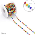 Handmade 3mm faceted colorful crystal glass bead chain on copper wire for jewelry making - 3mm Mixed Color Wheel Crystal Beads Silver / 50cm/Pack