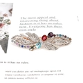 Elegant butterfly hair clip with colorful crystals and silver base on a vintage book - Forest Flower Multi-color (Random)