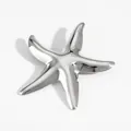 Polished silver starfish brooch in stainless steel with a high-shine metallic finish - Smooth Mirror Starfish (PX002)