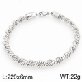 Handcrafted 220mm silver twisted rope bracelet with heavy duty 6mm stainless steel link - Silver Twist Rope Style (KB204708-ZJZL)