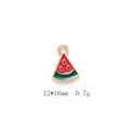 Detail of red watermelon fruit enamel charm with gold plating and dimensions 12x16mm - Watermelon Style (14#)
