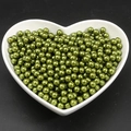 Metallic olive green ABS imitation pearls in a heart bowl for DIY jewelry crafts - Olive Green
