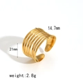 Anello aperto multistrato in acciaio inossidabile lucido placcato oro 18k da donna - Anello Aperto a Bobina Multistrato (TR4383-G) / Oro