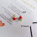 DIY 9x13mm red strawberry alloy pendant with gold ring for earrings and bracelets - 15# (9*13mm)