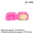 Pink 3D pumpkin silicone mold for Halloween cake fondant and wax candle making - No.1 Pumpkin / Pink