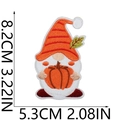 Detailed dimension guide for autumn pumpkin gnome embroidery patch, 8.2cm by 5.3cm size - Pumpkin Gnome (C5CW-135-09)