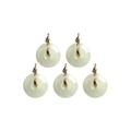 Cinque ciondoli Pingan Kou in giada Hetian con filo in acciaio inossidabile placcato oro 18K - 15MM Ciondolo Bianco (Senza catena)
