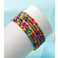 Buntes mehrlagiges Bohemian Perlenarmband-Set mit lebendigen Regenbogenfarben - 21032619 / Reisperlen