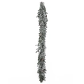 Artificial flocked Christmas pine garland with natural pine cones on white background - 1.5m Flocked Garland