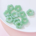 Green 19mm acrylic flower petals with marble texture for DIY jewelry and hair accessories - Light Green Marbled