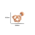 Clou de cartilage forme bretzel en or rose avec zircons en acier inoxydable - Style Torsade Infini (3# Or Rose)