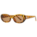 Retro oversized oval sunglasses with classic tortoise frame and brown lenses - Tortoise Frame Tea Lens