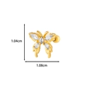 Gold butterfly stud earring with clear crystals, 1.04cm by 1.08cm dainty design - Pave Butterfly Style (11# Gold)
